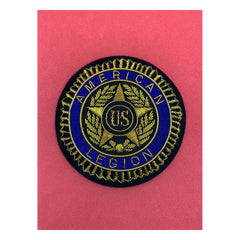 American Legion Blazer Badge USA Military Hand Embroidered Bullion Wire Blazer Badge