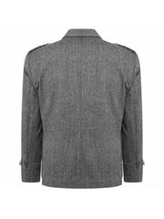 Grey Tweed Argyle kilt jacket with waistcoat wedding kilt jacket for men