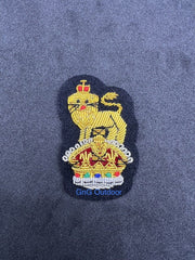 King’s Crown General Staff Officer Beret Badge Embroidered Bullion Wire Badge On Maroon Felt