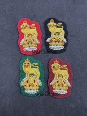 King’s Crown General Staff Officer Beret Badge Embroidered Bullion Wire Badge On Red Felt