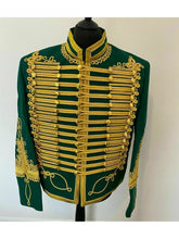 Green Napoleonic Hussar Wool Military uniform jacket Handmade Scottish Jacket