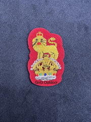 King’s Crown General Staff Officer Beret Badge Embroidered Bullion Wire Badge On Red Felt