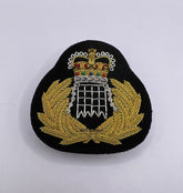 H.M. Customs And Excise Officers Embroidered Cap Badge With Unusual Portcullis