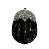Scottish Black Sporran Stag Head Cantle Kilt Sporran With Chain Belt