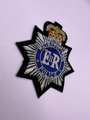 Metropolitan Police Hand Embroidered Bullion Wire Blazer Badge Police Blazer Badges
