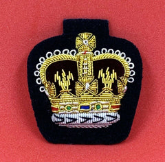 British Army Dress Braided WO2 Warrant Officers CL2 Crown Gold on Black