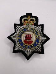 Royal Gibraltar Police Embroidered Bullion Wire Blazer Badge RG Police Badge