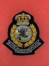 Royal Hong Kong Police Cap Badge RHKP Hand Embroidered Bullion Wire Hat Badge