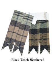Men's Scottish Black Watch Weathered Tartan Kilt Flashes