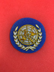 United Nations Hand Embroidered Bullion And Wire Cap Badge UN Beret cap Badge