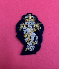 King’s Crown REME Officer’s Beret Badge REME Embroidered Bullion Wire Cap Badge