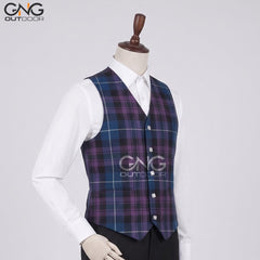 Men's Wedding Pride of Scotland Tartan Vest 5 Button Scottish Kilt Waistcoat