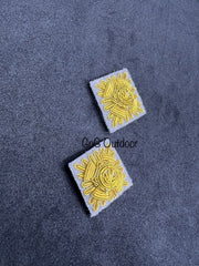 Epaulettes Shoulder Rank Gold Embroidered Bullion Wire Rank Pips On Grey Felt
