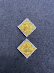 Epaulettes Shoulder Rank Gold Embroidered Bullion Wire Rank Pips On Grey Felt