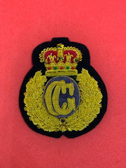 Coast Guards Hand Embroidered Cap Badge CG Bullion And Wire Cap Badge Red Velvet Crown