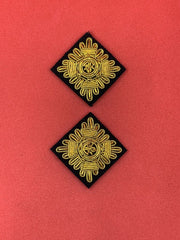 Epaulettes Shoulder Rank Gold Pips Hand Embroidered Bullion Wire Rank Pips Pair