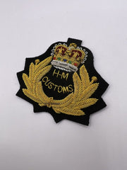 H.M. Customs And Excise Officers Embroidered Cap Badge Obsolete Custom Badges