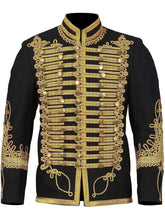 Black Napoleonic Hussar Wool Military uniform jacket Handmade Scottish Jacket