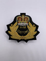 H.M. Customs And Excise Officers Embroidered Cap Badge Obsolete Custom Badges