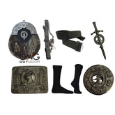 Men's Stag Head Sporran Six Pieces Sporran Set Scottish Kilt Antique Sporran