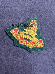 King’s Crown Royal Artillery Officers Beret Badge RA Green Background Cap Badge
