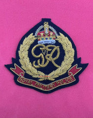 Royal Military Police Embroidered Bullion Wire King’s Crown Blazer Badge RMP