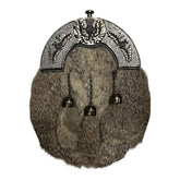 Scottish Men's Fur Sporran Thistle Cantle in 3 Tassels Kilt Sporran With Chain