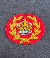 King’s Crown WO2 Crown Wreath Red Mess Dress Badge Embroidered Gold Crown On Red
