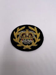 WO2 Crown And Wreath Mess Dress Badge WO2 Hand Embroidered Gold Crown On Black
