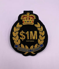 Custom Hand Embroidered Bullion Blazer Badge | Custom Club Crest Badge | Golf Football Cricket University School Logo