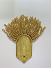 Gold Bullion Shoulder Epaulettes Heavy Fringe Military Style Embroidered Shoulder Boards Pair