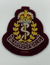 Royal Army Medical Corps Beret Cap Badge Queen's Crown RAMC Beret Badge On Maroon