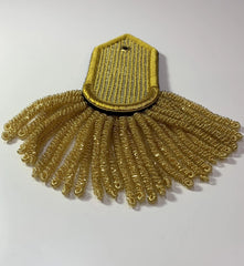 Gold Bullion Shoulder Epaulettes Heavy Fringe Military Style Embroidered Shoulder Boards Pair