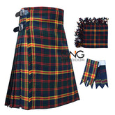 Men's 8-Yard USMC Tartan Kilt Set With Fly Plaid & Flashes