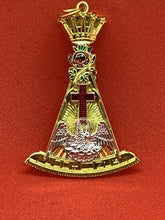 Masonic Rose Croix Collar Jewel Freemason Double-Sided Gold Tone Cross and Eagle Pendant