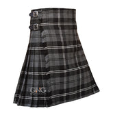Men's 8-Yard Hamilton Grey Tartan Kilt Traditional Highland Wear
