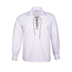 Men's White Jacobite Ghillie Shirt – Traditional Scottish Highland Kilt Shirt