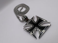 Iron Cross Silver Pendant Celtic Schwartz Knights Templar Maltese Pendant