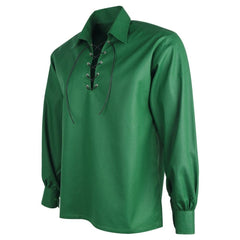 Green High Quality Jacobite Ghillie Shirts kilt Shirts Men's Jacobean Shirts