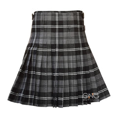 Men's 8-Yard Hamilton Grey Tartan Kilt Traditional Highland Wear