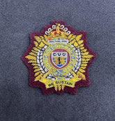 King’s Crown Royal Logistics Corps Cap Badge RLC Embroidered Badge On Maroon
