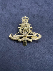 Royal Artillery Beret Badge, British Army Gold-Tone Metal Cap Badge, Royal Artillery Insignia
