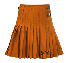 Men's Traditional 8-Yard Kilt Solid Saffron Irish & Scottish Formal Kilt