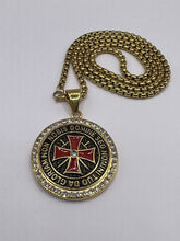 Masonic Knights Templar Seal Gold Plated Neck Pendant Masonic Unisex Pendant