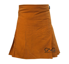Men's Traditional 8-Yard Kilt Solid Saffron Irish & Scottish Formal Kilt
