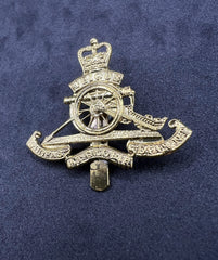 Royal Artillery Beret Badge, British Army Gold-Tone Metal Cap Badge, Royal Artillery Insignia