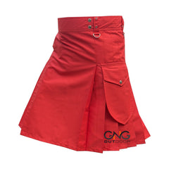 Men's Scottish Red Utility kilt Highland Modern fashion kilt Size: 28" to 60"