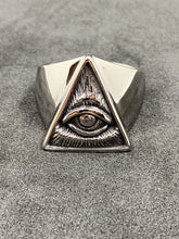 Illuminati All Seeing Eye Pyramid Ring Masonic Men’s Stainless Steel Signet Ring