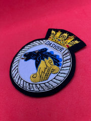 HMS Dasher Blazer Badge Royal Navy Dasher Hand Embroidered Wire Blazer Badge
