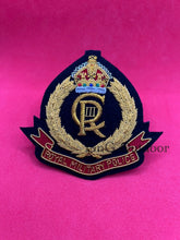 Royal Navy Officer’s Hat Badge King’s Crown Hand Embroidered Gold Bullion Wire Anchor and Laurel Wreath Cap Insignia